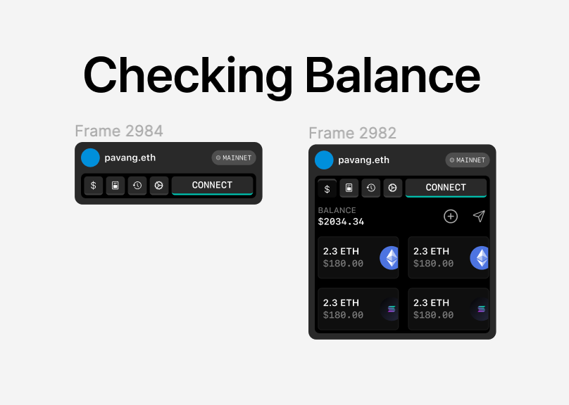 Wallet Submenus